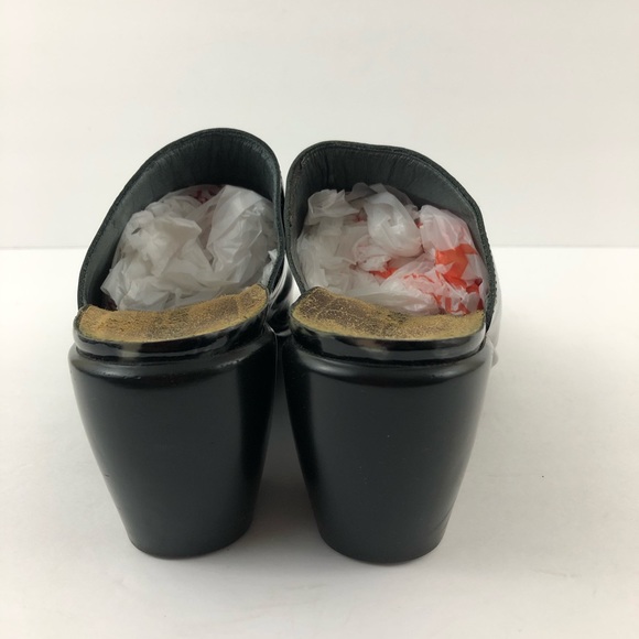 NAOT Shoes Black Womens Animal Print Patent Leather Mules Slip On Size E… - Picture 3 of 11